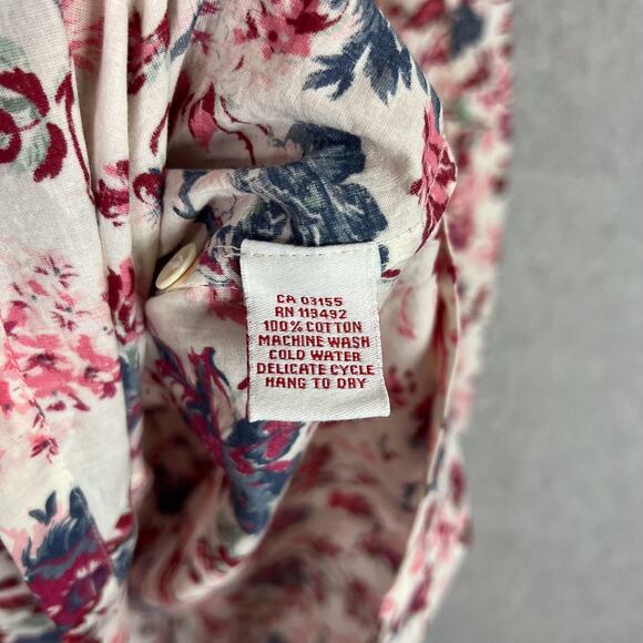 April Cornell Floral Square Neck Ruffle Sleeve Midi Dress Size Large - Picture 11 of 11